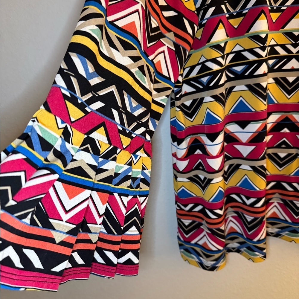 Rafaella Multicolor Geometric Long Sleeve Top - Picture 3 of 6